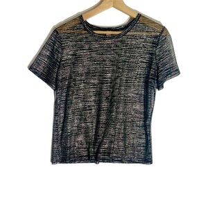 Victoria's Secret Sheer Silver Foil Detailed Top